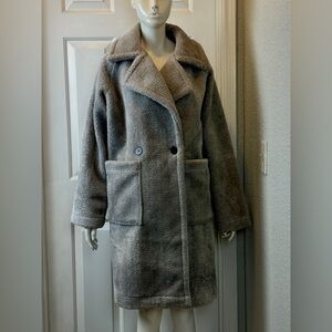 Rachel Zoe Faux Fur Teddy Bear Coat Sz Large